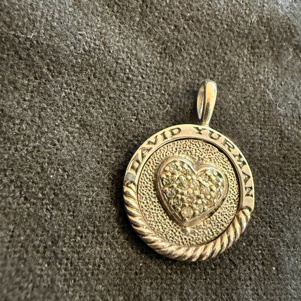 David Yurman Silver Pave Heart Pendant- RARE!! - Picture 5 of 6